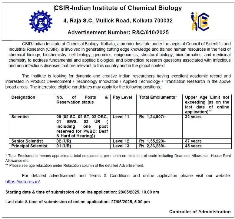 Image from Voice of Environment (VoE): Advertisement for the post of Scientist, Senior Scientist and Principa...