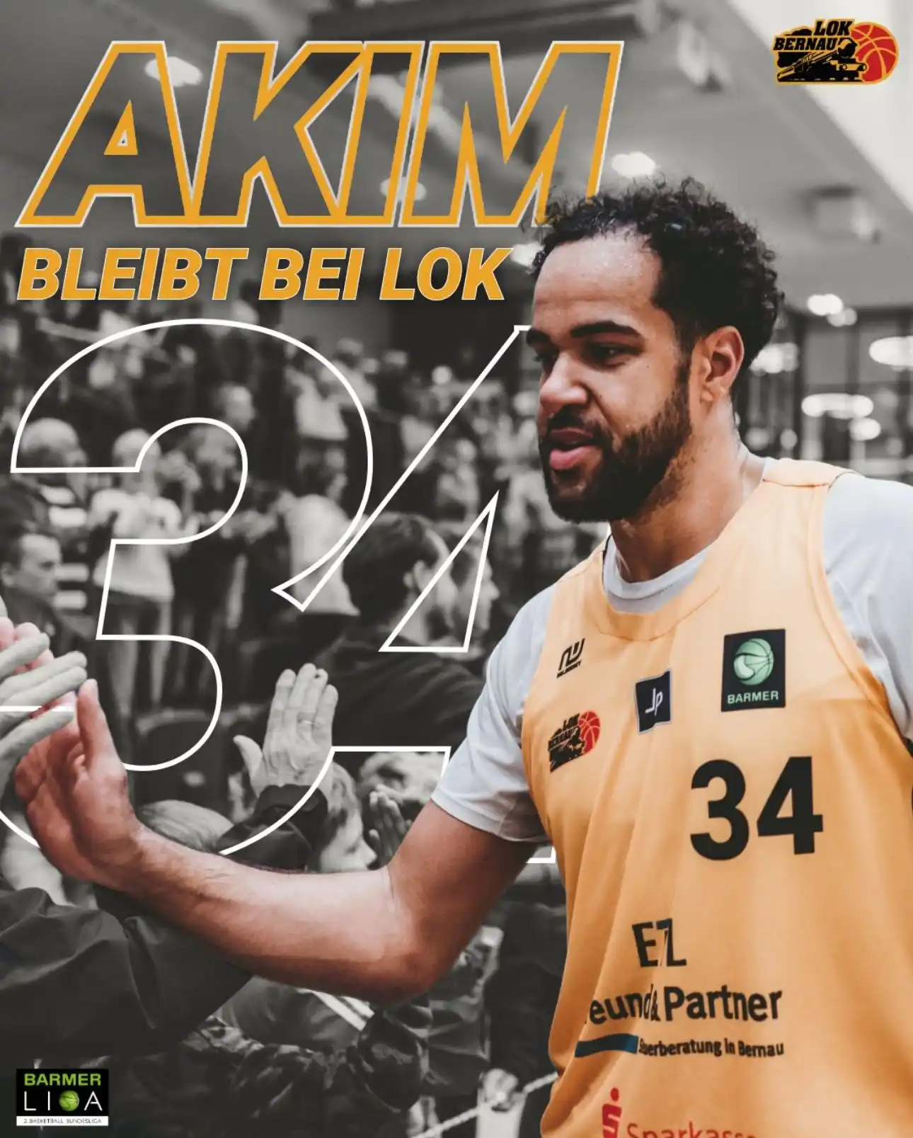 Image from LOK Bernau: Akim-Jamal Jonah bleibt an Bord! Unser Center geht in seine vierte Sa...