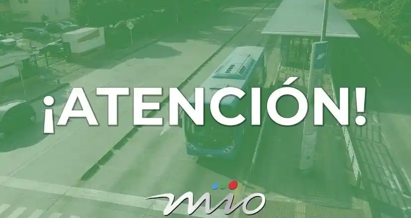Image from MIO: ⚠️ATENCIÓN⚠️ Se presenta *desvío* de la ruta MIO *A12C* 🚌 debido vía...