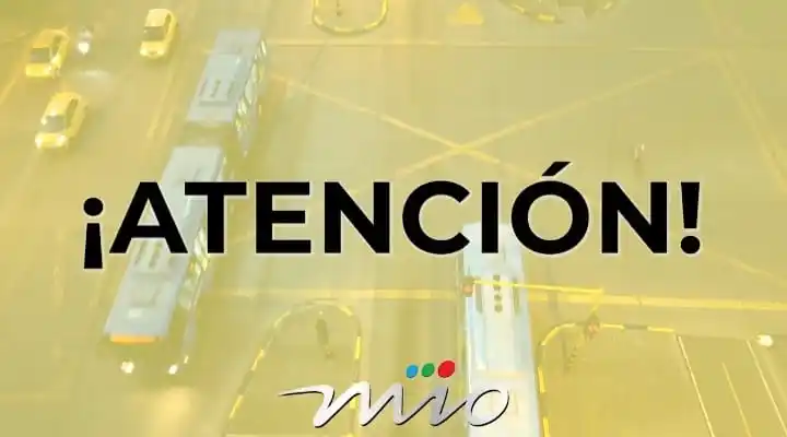 Image from MIO: ⚠️ ATENCIÓN ⚠️ Se presenta operación normal en los desvíos de las ruta...