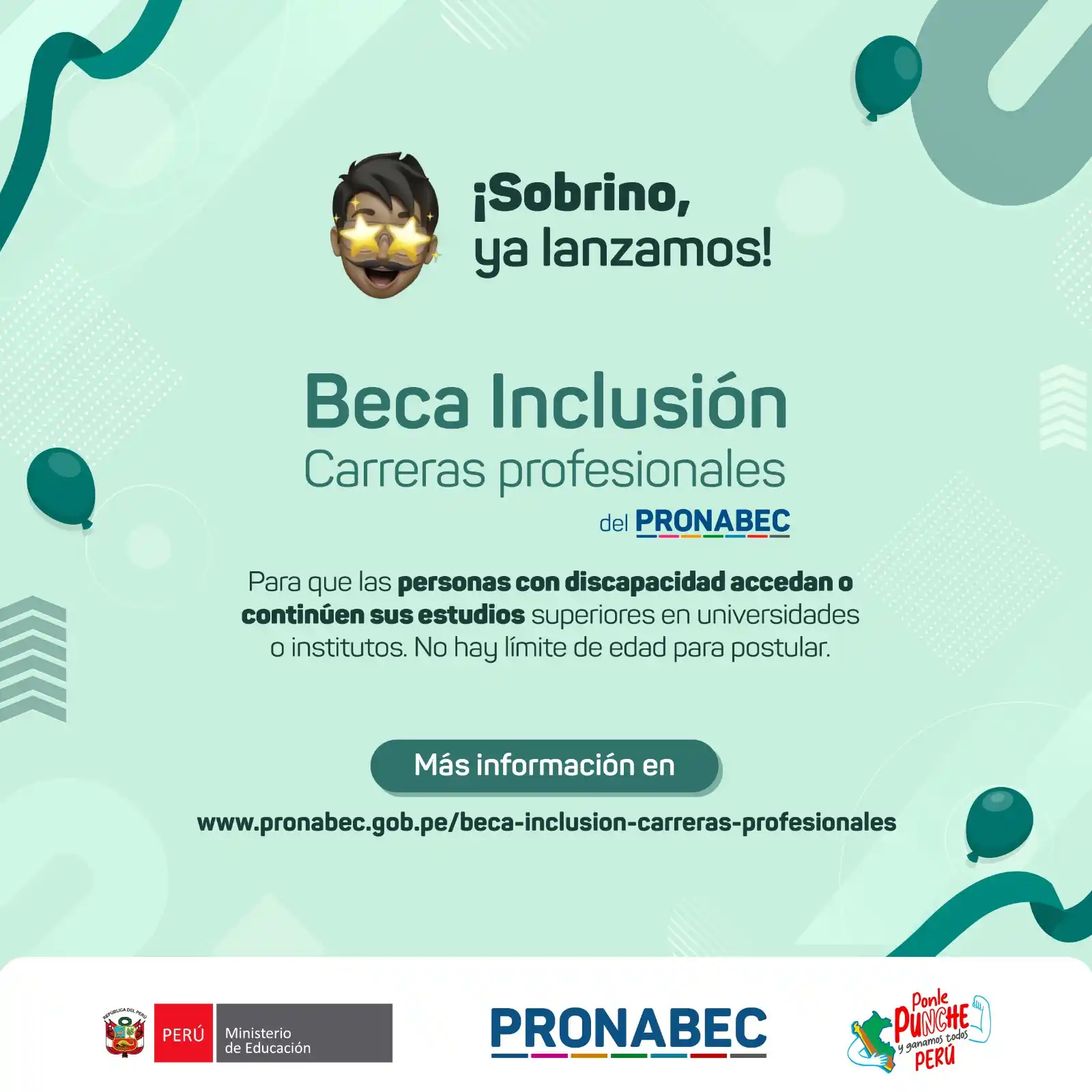 Image from Pronabec: 🥳 ¡Atención, sobrinos! Ya lanzamos el concurso <a class="text-blue-50...