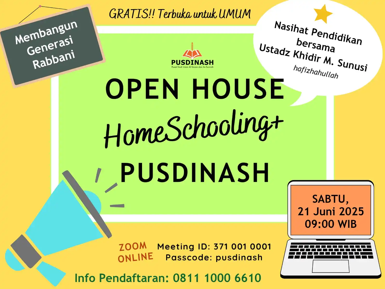 Image from DzulqarnainMS: Bismillah 📚 *OPEN HOUSE HomeSchooling+ Pusdinash*📚 Hadir kembali....