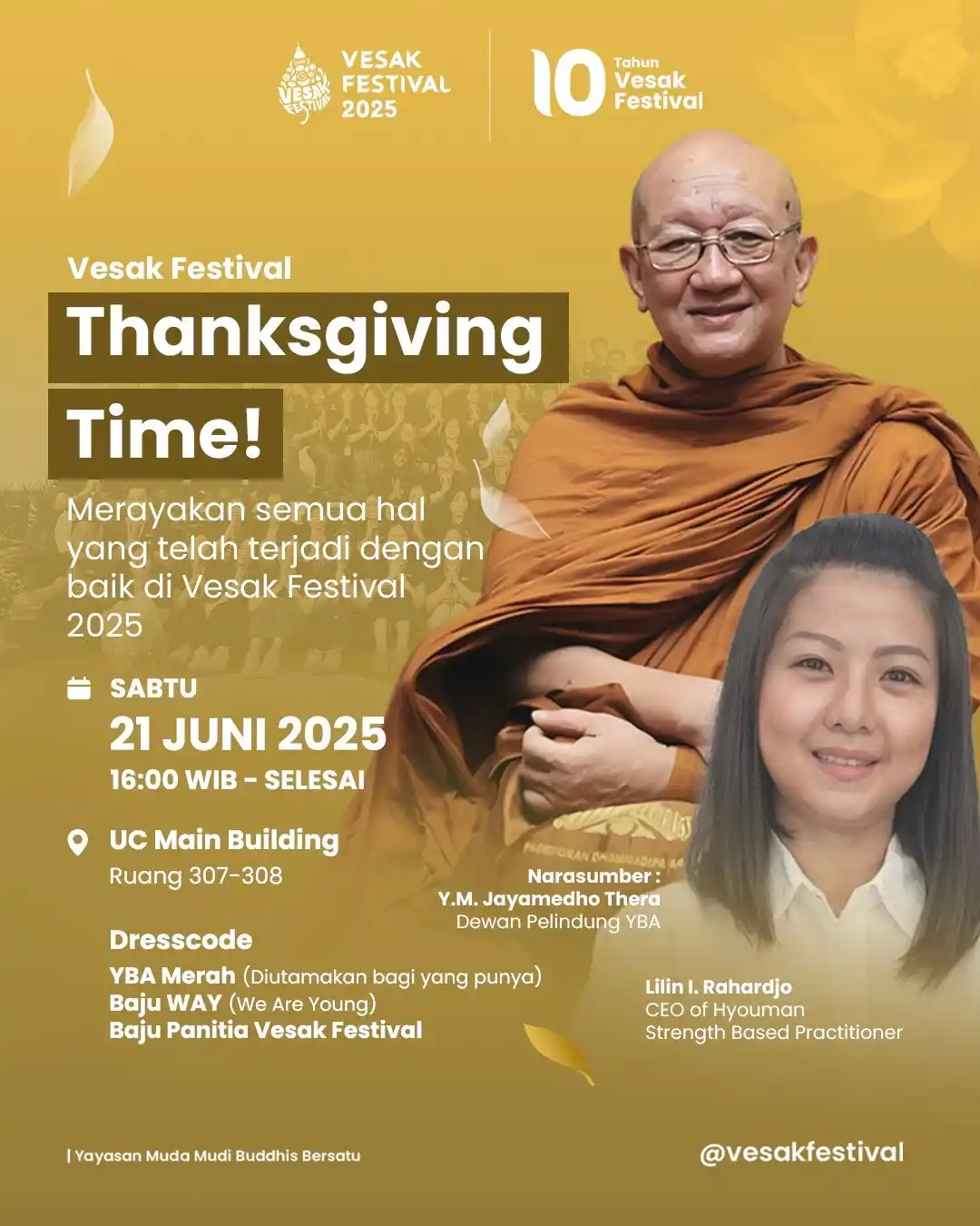 Image from Young Buddhist Association: 👋 Hellooww Keluarga Besar Vesak Festival 2025! Udah lama ga kumpul ni...