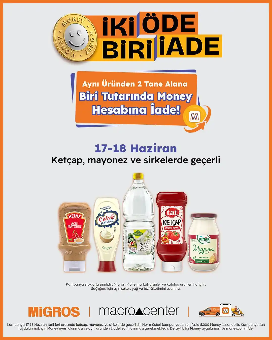 Image from Migros Türkiye: İki Öde Biri İade! 🤩  17-18 Haziran tarihinde ketçap, mayonez ve sirk...
