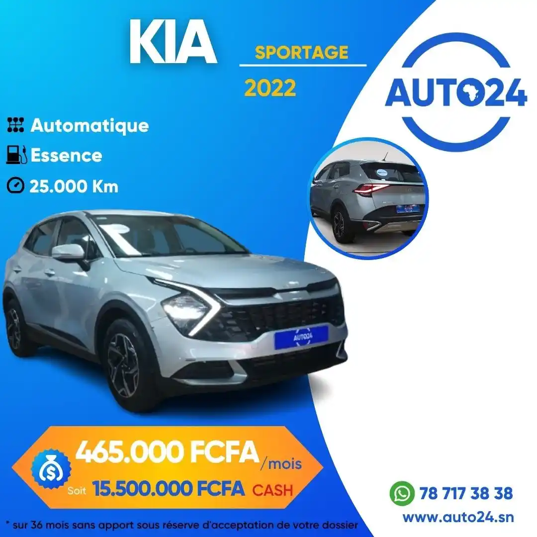 Image from Auto24 Sénégal 🇸🇳: 🚗✨ KIA SPORTAGE dispo chez Auto24 ! ✨🚗 Allure moderne, confort premi...