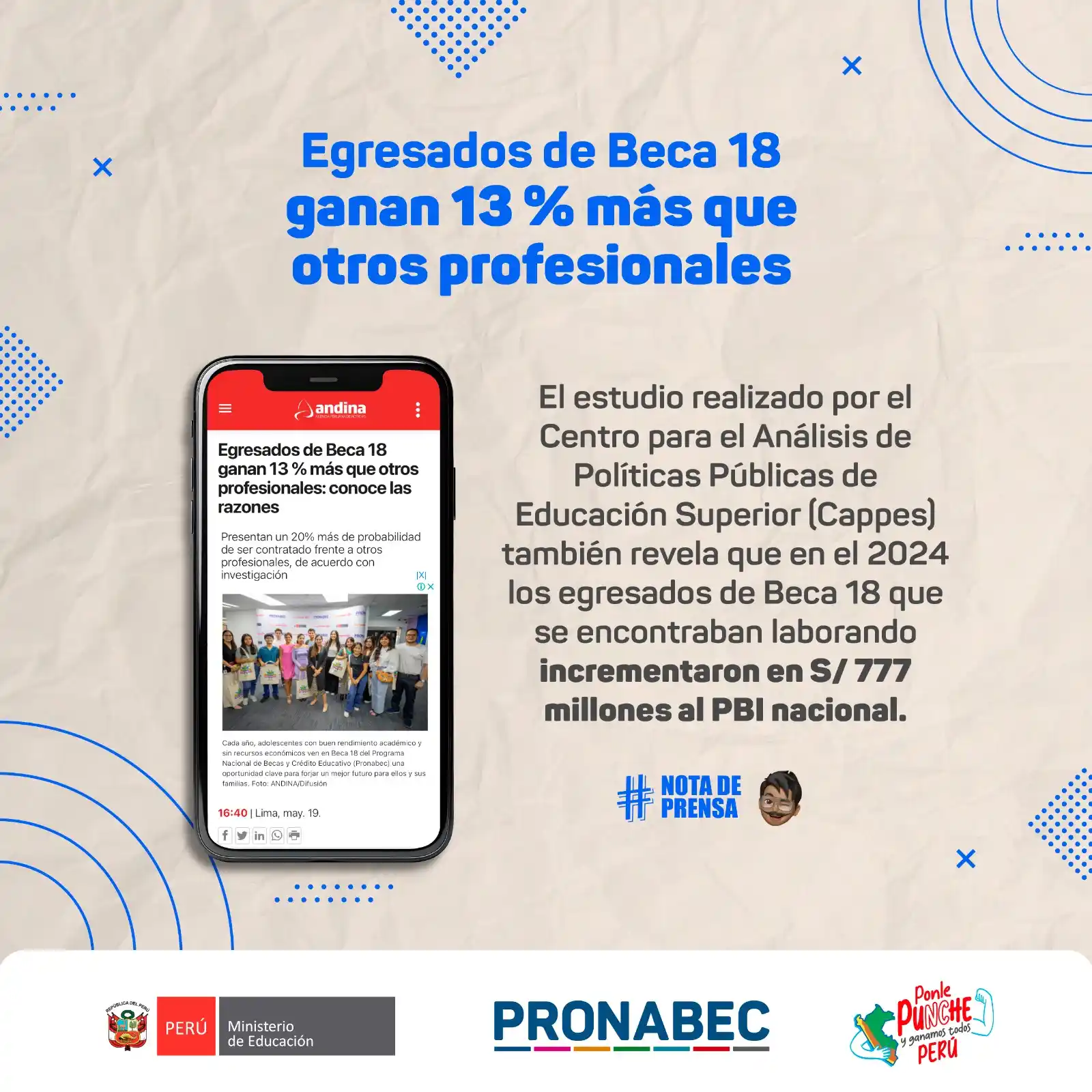 Image from Pronabec: 📰 ¡La educación transforma vidas y mueve al país! 😃 Egresados de <a ...