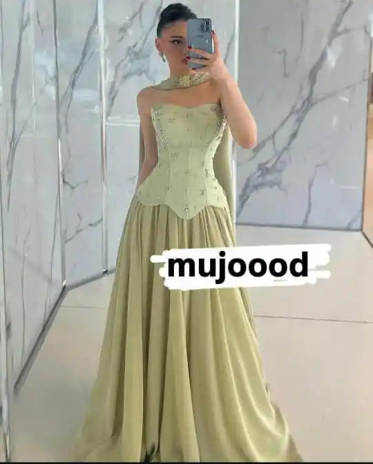 Image from متجر موجود Mujoood: *مساء الخيرر🧡 وينكم👀* *فاكرين ذا الفستان الفخم😍👀* *طبعا متوفر ع ...