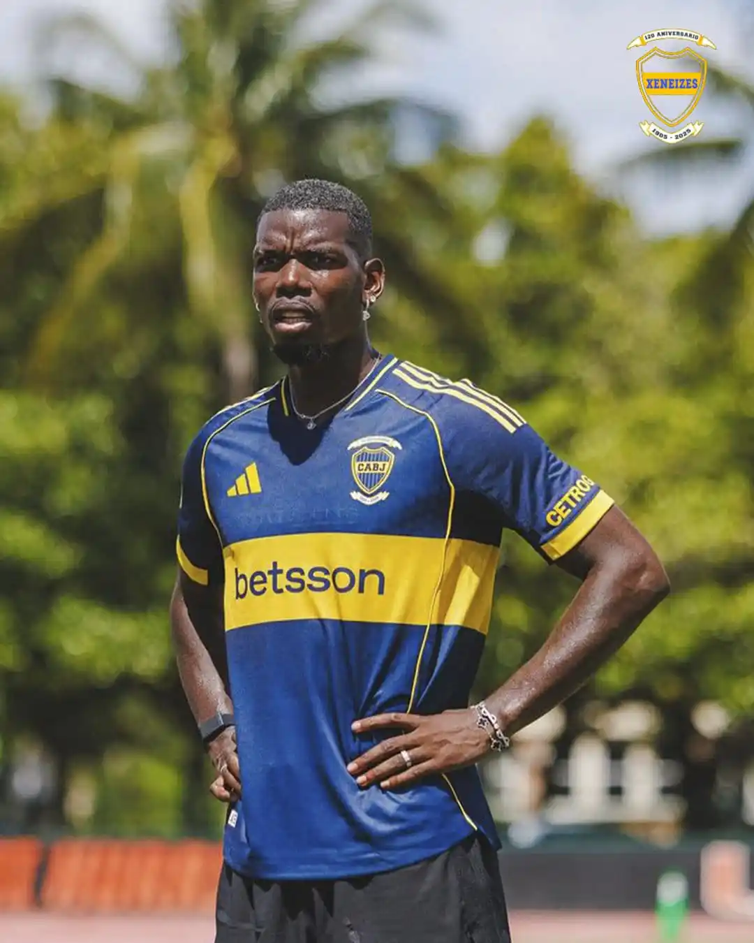 Image from XENEIZES: Paul Pogba jugando al fútbol con la camiseta de Boca 🔵🟡 🇫🇷🚬...