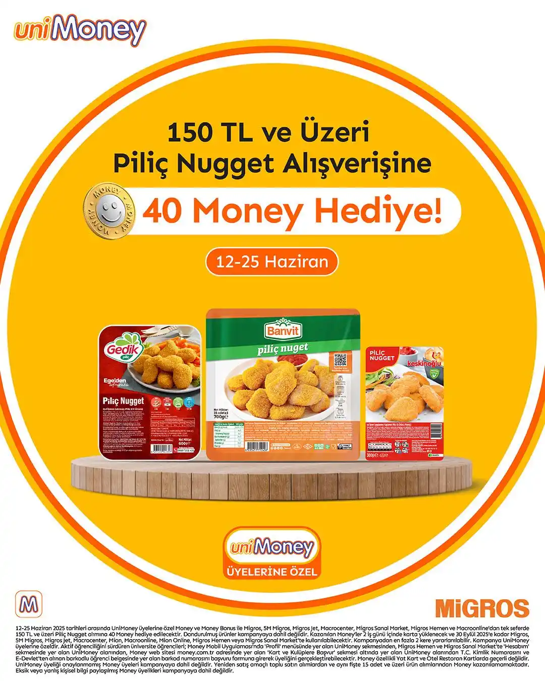 Image from Migros Türkiye: Piliç Nugget Alışverişine 40 Money Hediye! 12 – 25 Haziran tarihleri ...