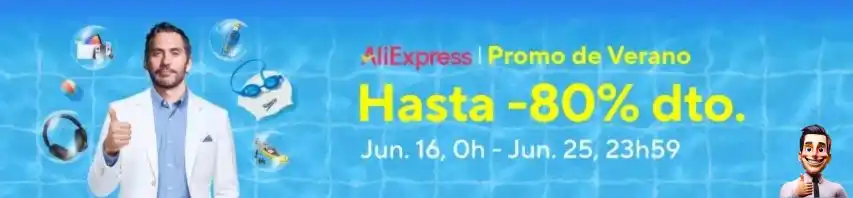 Image from El Recomendador: PROMO DE VERANO ALIEXPRESS (A partir de las 00:00) ✅ Cupones disponi...