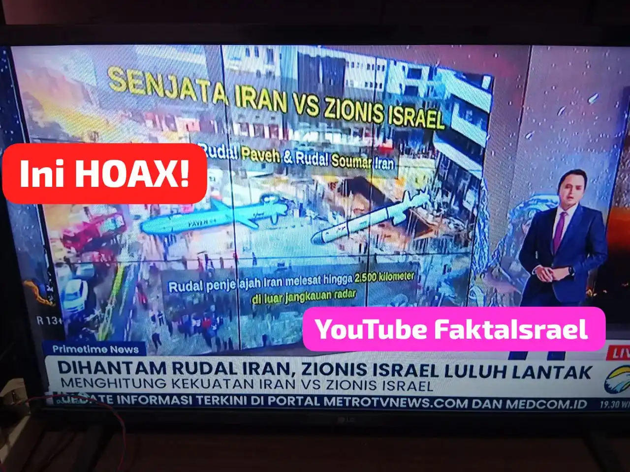 Image from FaktaIsrael: Puji TUHAN, Israel TIDAK luluh lantak. Ada rudal yang menimpa bangunan...