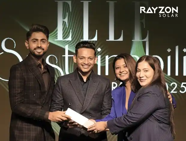 Image from Saur Energy: Rayzon Solar was honoured at the ELLE Sustainability Awards 2025, held...