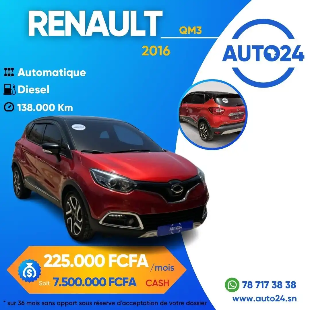 Image from Auto24 Sénégal 🇸🇳: 🚗✨ RENAULT QM3 2016 – Rouge Passion dispo chez Auto24 ! ✨🚗 Compacte,...
