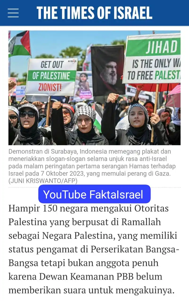 Image from FaktaIsrael: Sebuah foto unjuk rasa pro-palestina di Surabaya dipublikasikan di med...