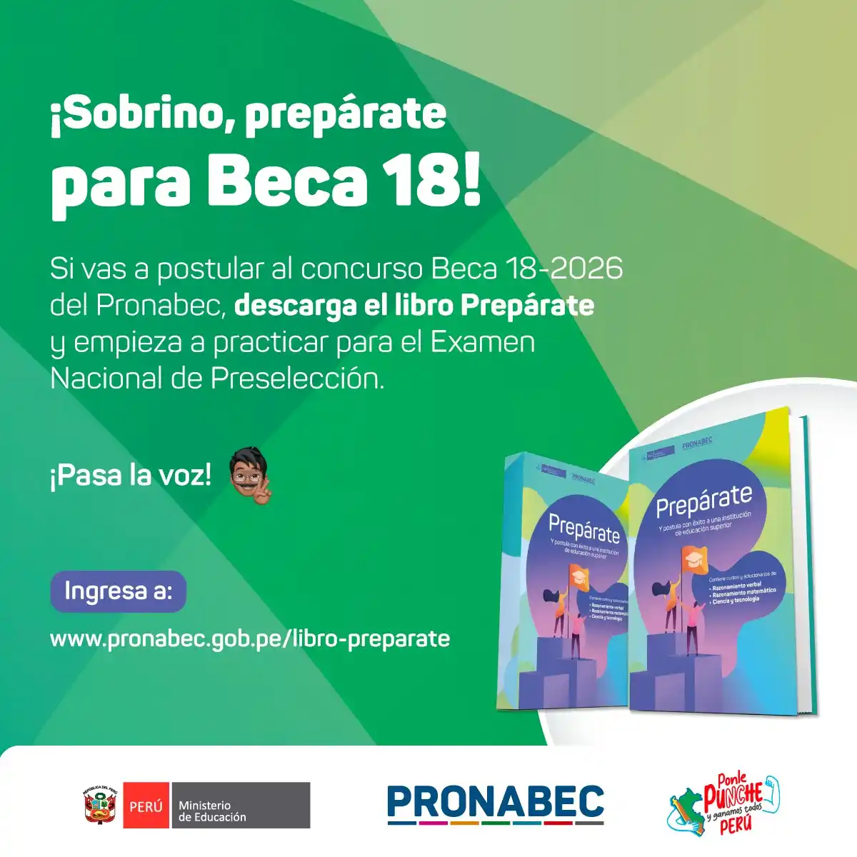 Image from Pronabec: ¡Sobrino! 👋 Si vas a postular a la próxima convocatoria de <a class="...