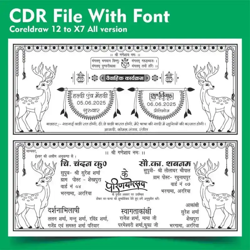 Image from Designer Den: Wedding Card Design- Hindu Shadi Card Template CDR File *Link* - https...