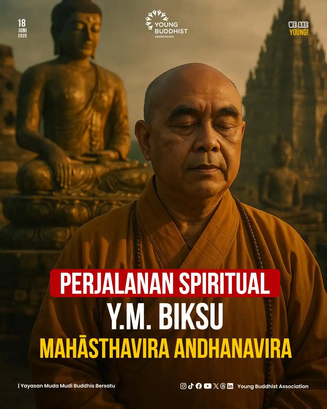 Image from Young Buddhist Association: Y.M. Biksu Andhanavira, atau Shi Hong Hui, lahir sebagai Tjoa Tjin Han...