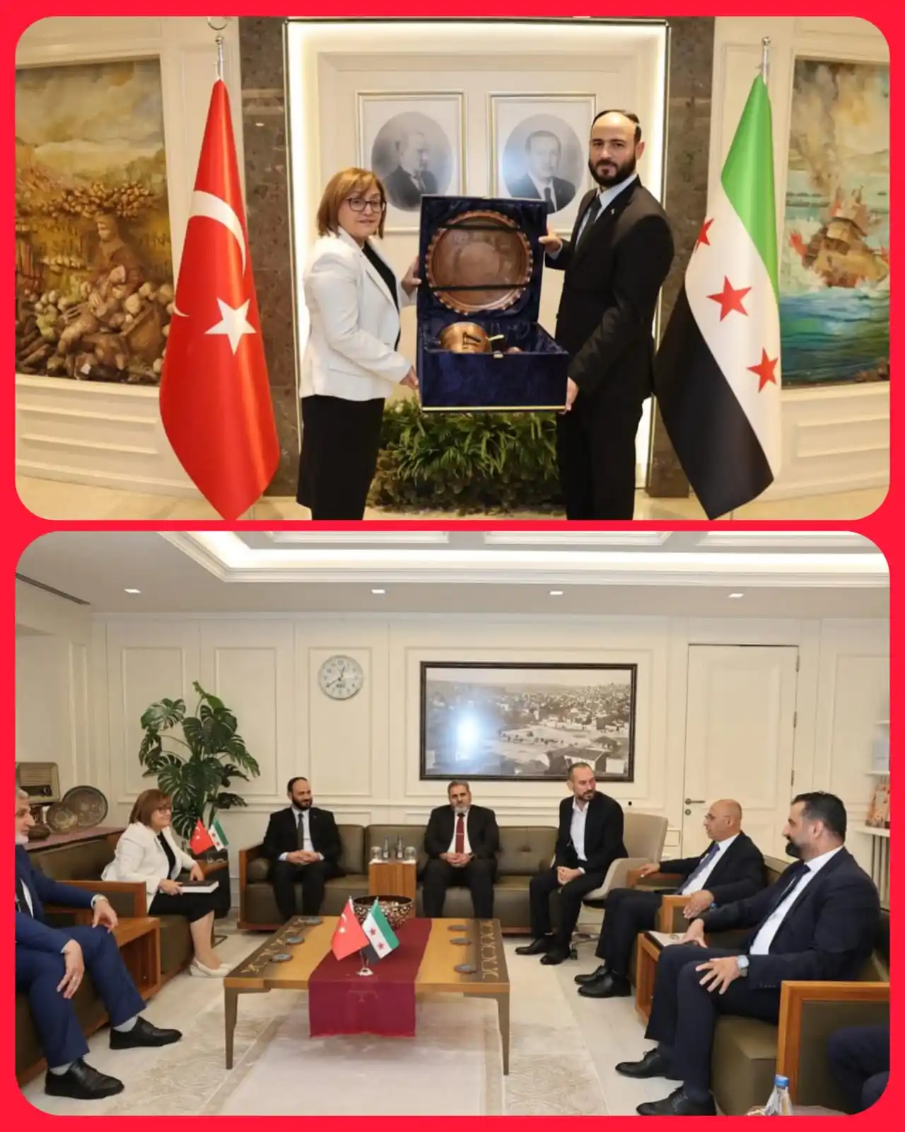 Image from يوسف ملا: التقى محافظ حلب برئيسة بلدية غازي عنتاب لتعزيز التعاون لدعم عودة الناز...