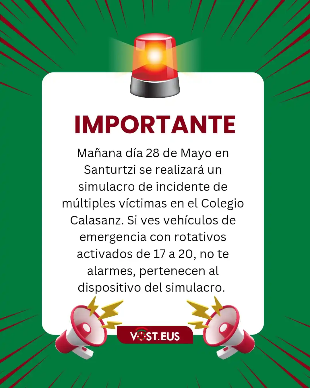 Image from VOST EUSKADI: 🔴 ¡ATENCIÓN! Mañana día 28 de Mayo en <a class="text-blue-500 hover:...