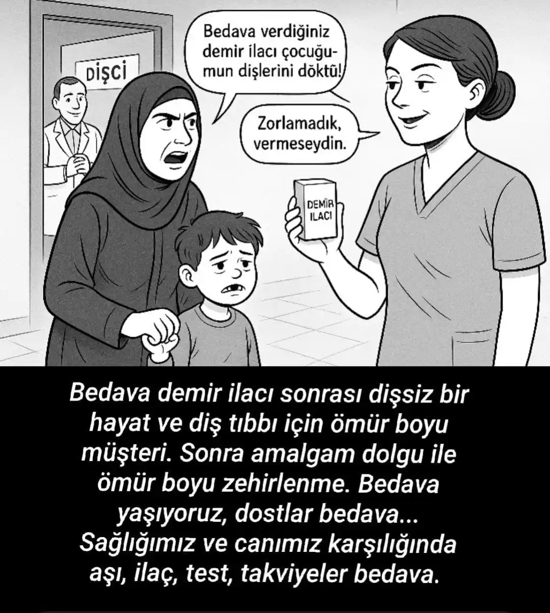Image from MÜMTEHİNE: Bedava demir ilacı sonrası dişsiz bir hayat ve diş tıbbı için ömür boy...