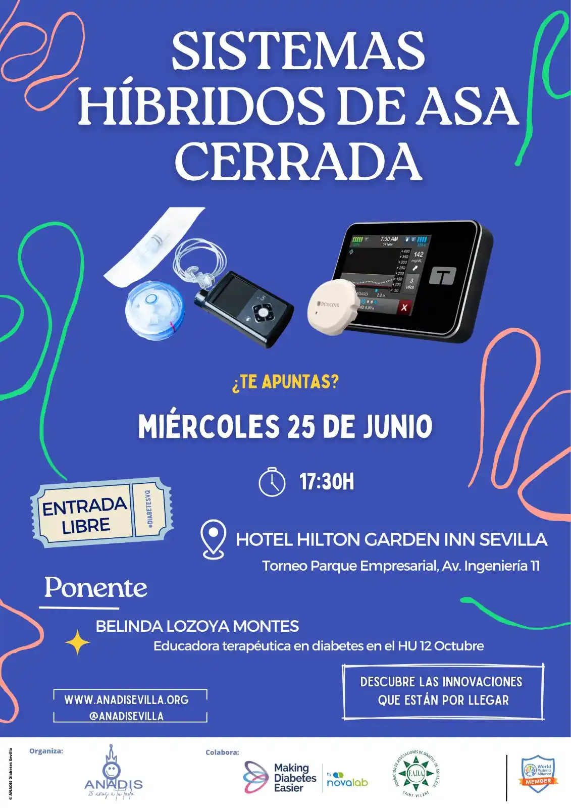 Image from ANADIS Diabetes Sevilla: *🔵 ᴇᴠᴇɴᴛᴏꜱ* | El próximo 25 de junio celebramos una ponencia sobre lo...