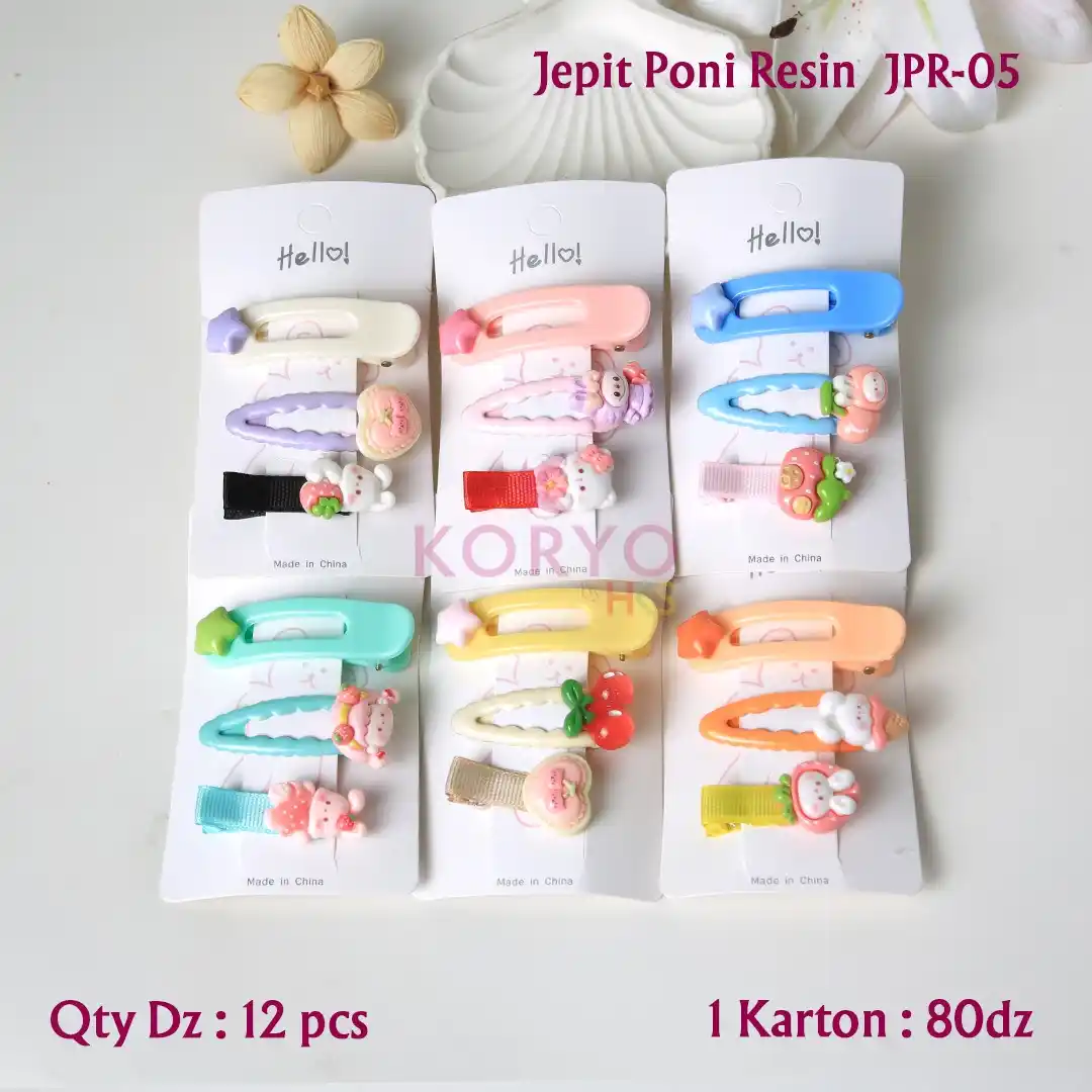 Image from GROSIR MURAH LENGKAP: *Jepit Poni Resin Isi 3/Set🎀* Aneka ukuran & motif yang super gemes🥰...
