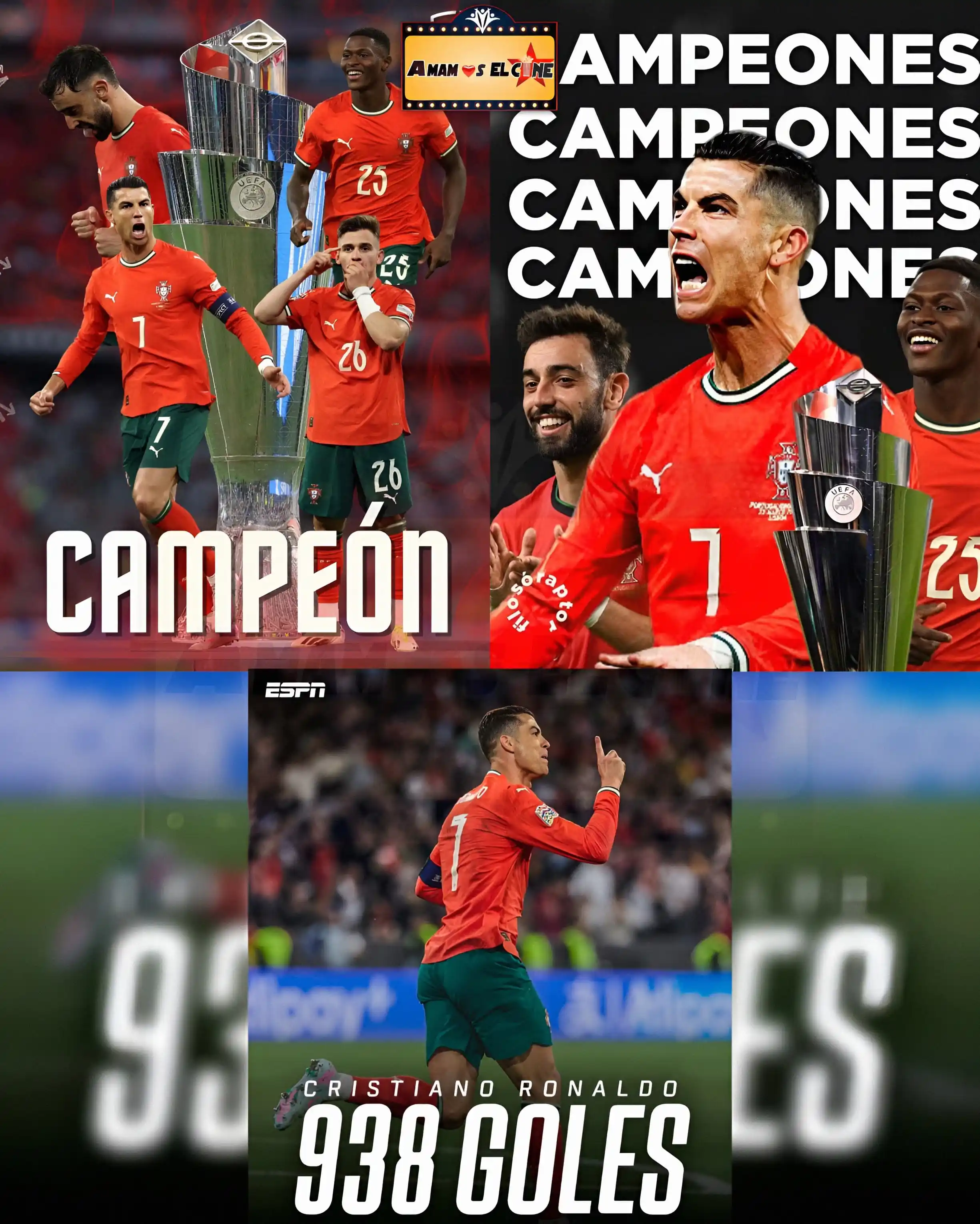 Image from Amamos El Cine: ‼️Portugal es campeón de la UEFA Nations League‼️🇵🇹🏆  C. RONALDO ES...