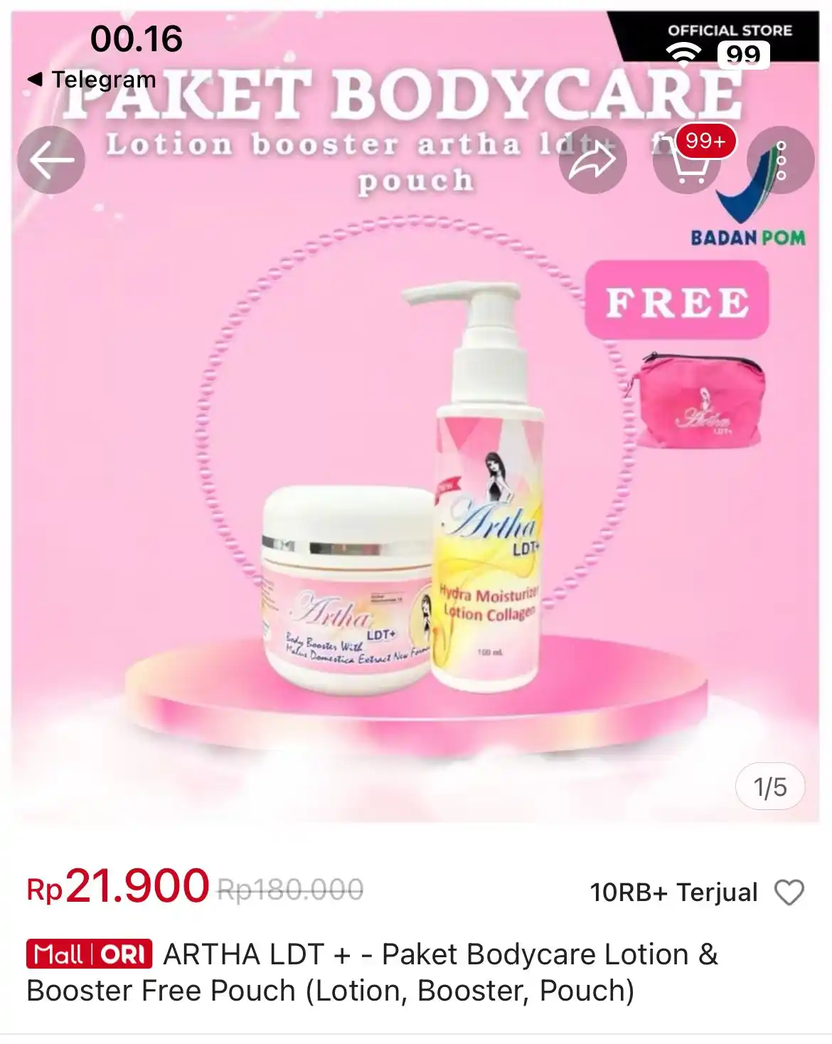 Image from DISKONAN PROMO SHOPEE👛 RACUN SHOPEE🎀 PROMO BELANJA ONLINE 🛒: ARTHA LDT + - Paket Bodycare https://s.shopee.co.id/708ThyM8Sf?share_c...