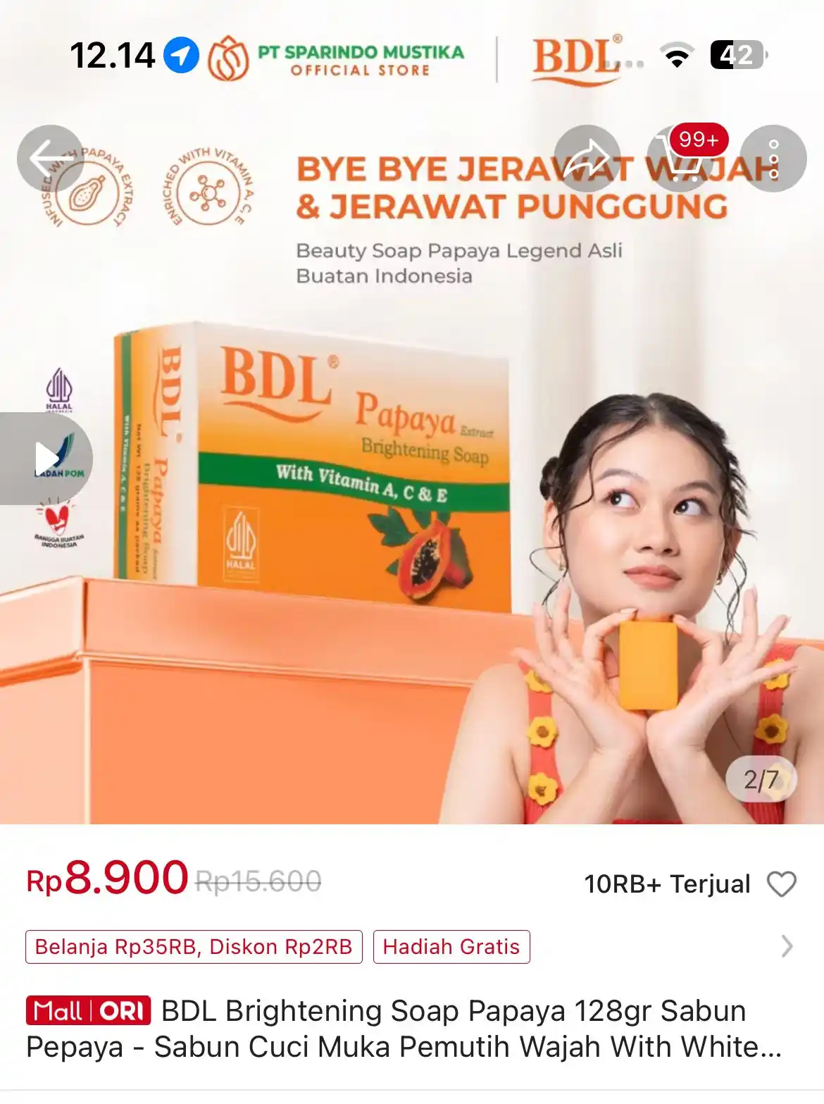 Image from DISKONAN PROMO SHOPEE👛 RACUN SHOPEE🎀 PROMO BELANJA ONLINE 🛒: BDL Brightening Soap Papaya 128gr Sabun Pepaya! https://s.shopee.co.id...