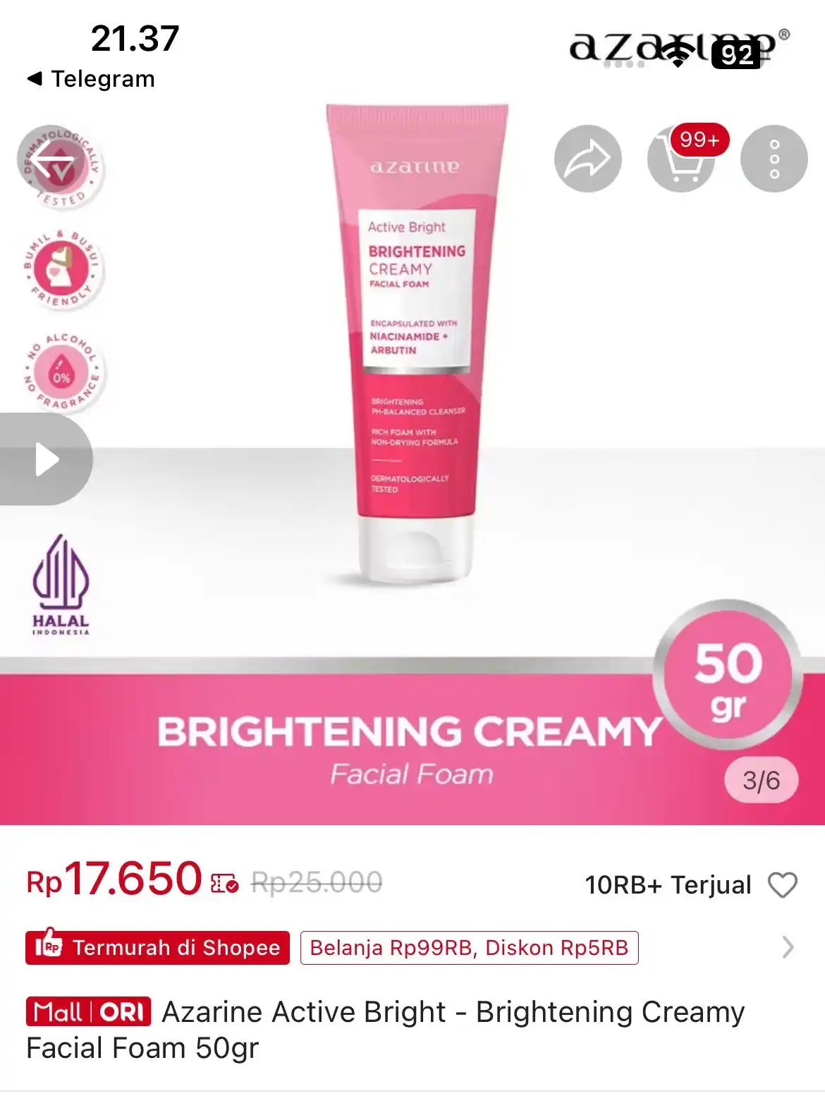 Image from DISKONAN PROMO SHOPEE👛 RACUN SHOPEE🎀 PROMO BELANJA ONLINE 🛒: Fw Azarine https://s.shopee.co.id/4VRA9HkI53?share_channel_code=1...