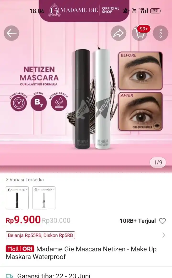 Image from DISKONAN PROMO SHOPEE👛 RACUN SHOPEE🎀 PROMO BELANJA ONLINE 🛒: Madame Gie Mascara Netizen - Make Up Maskara Waterproof   https://s.sh...