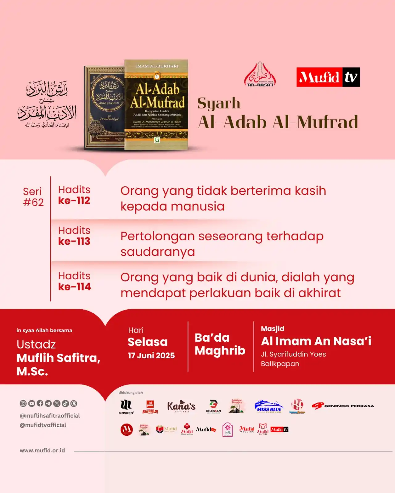 Image from 𝐌𝐮𝐟𝐥𝐢𝐡 𝐒𝐚𝐟𝐢𝐭𝐫𝐚: Mengingatkan menuntut ilmu jalan menuju Surga. Mari teman-teman bawa a...