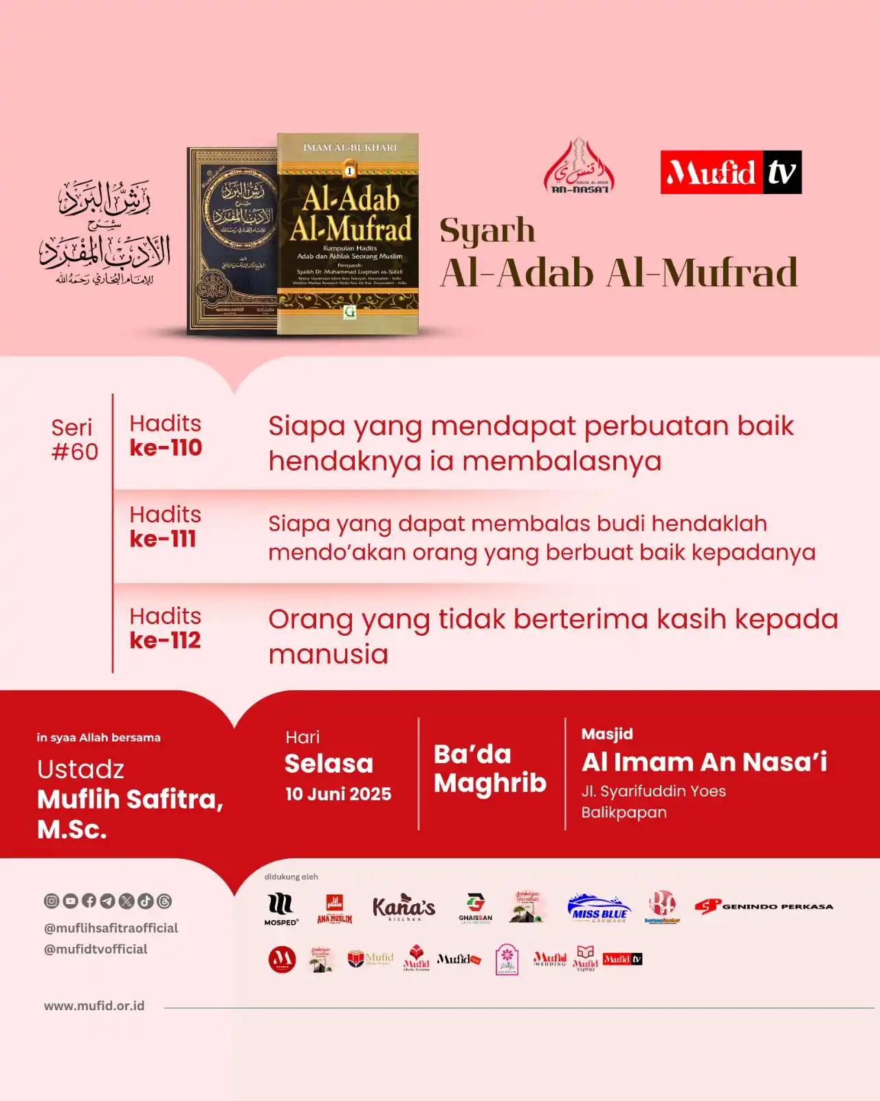 Image from 𝐌𝐮𝐟𝐥𝐢𝐡 𝐒𝐚𝐟𝐢𝐭𝐫𝐚: Mengingatkan menuntut ilmu jalan menuju Surga. Mari teman-teman bawa a...