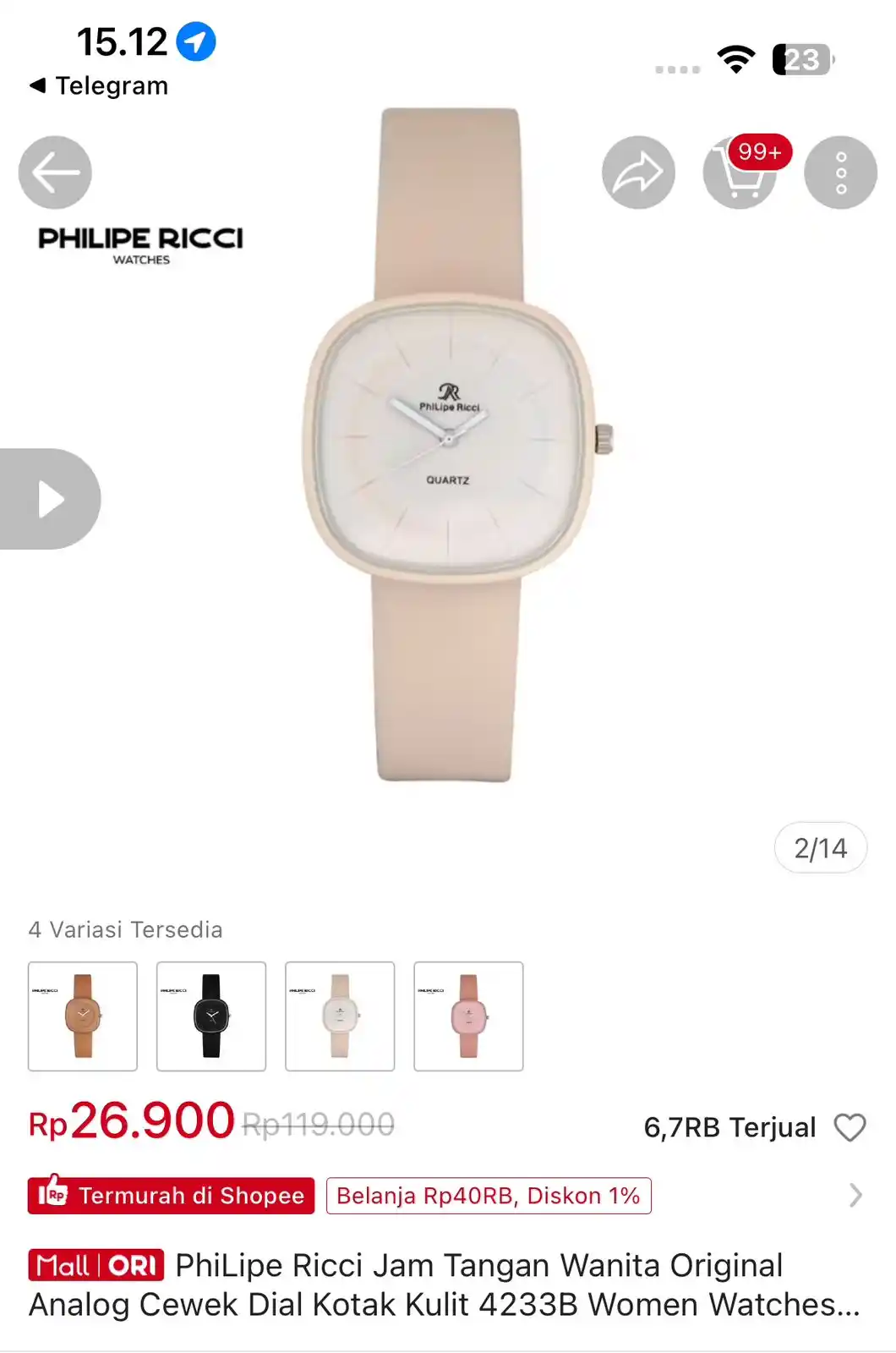 Image from DISKONAN PROMO SHOPEE👛 RACUN SHOPEE🎀 PROMO BELANJA ONLINE 🛒: PhiLipe Ricci Jam Tangan https://s.shopee.co.id/3LFCKlPRuK?share_chann...