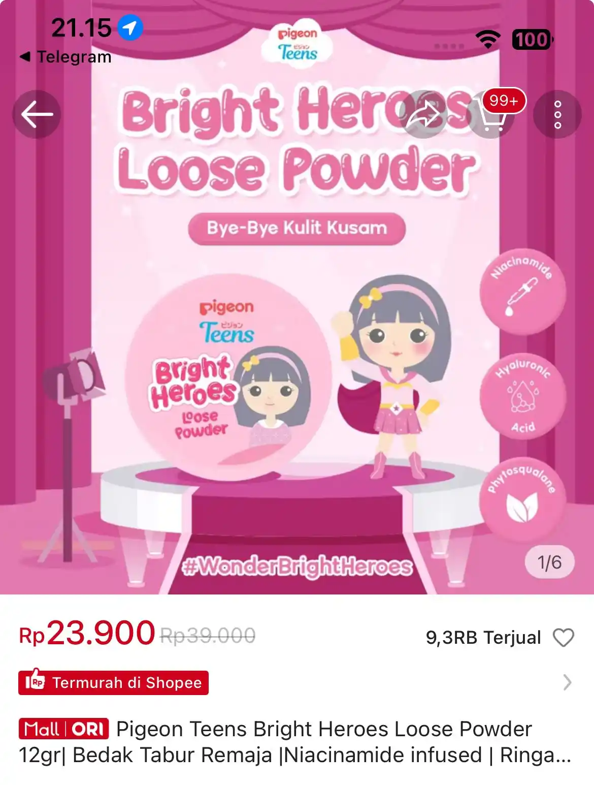 Image from DISKONAN PROMO SHOPEE👛 RACUN SHOPEE🎀 PROMO BELANJA ONLINE 🛒: Pigeon Teens Bright Heroes Loose Powder https://s.shopee.co.id/gERYmVi...