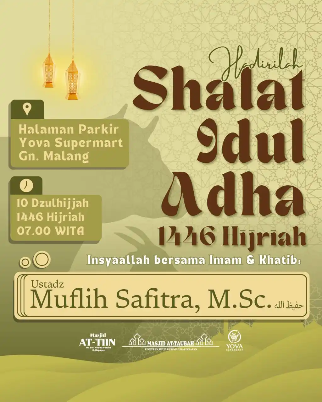 Image from ๐๐ฎ๐๐ฅ๐ข๐ก ๐๐๐๐ข๐ญ๐ซ๐: Yuk ikut shalat Idul 'Adha di halaman parkir Yova Supermart, Gunung Ma...