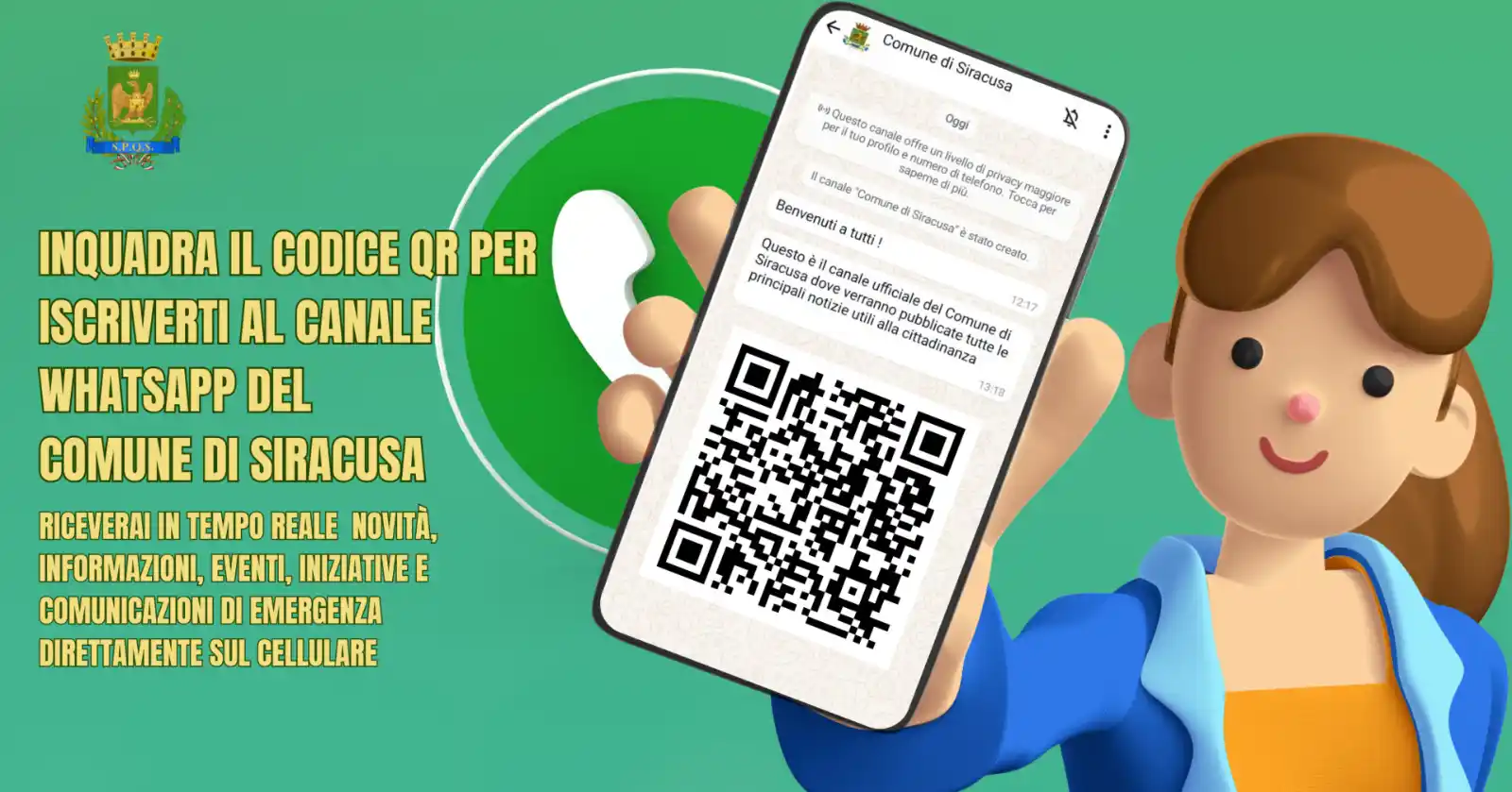 Image from Comune di Siracusa: *Si rinnova il WhatsApp ufficiale del Comune di Siracusa* _WhatsApp de...