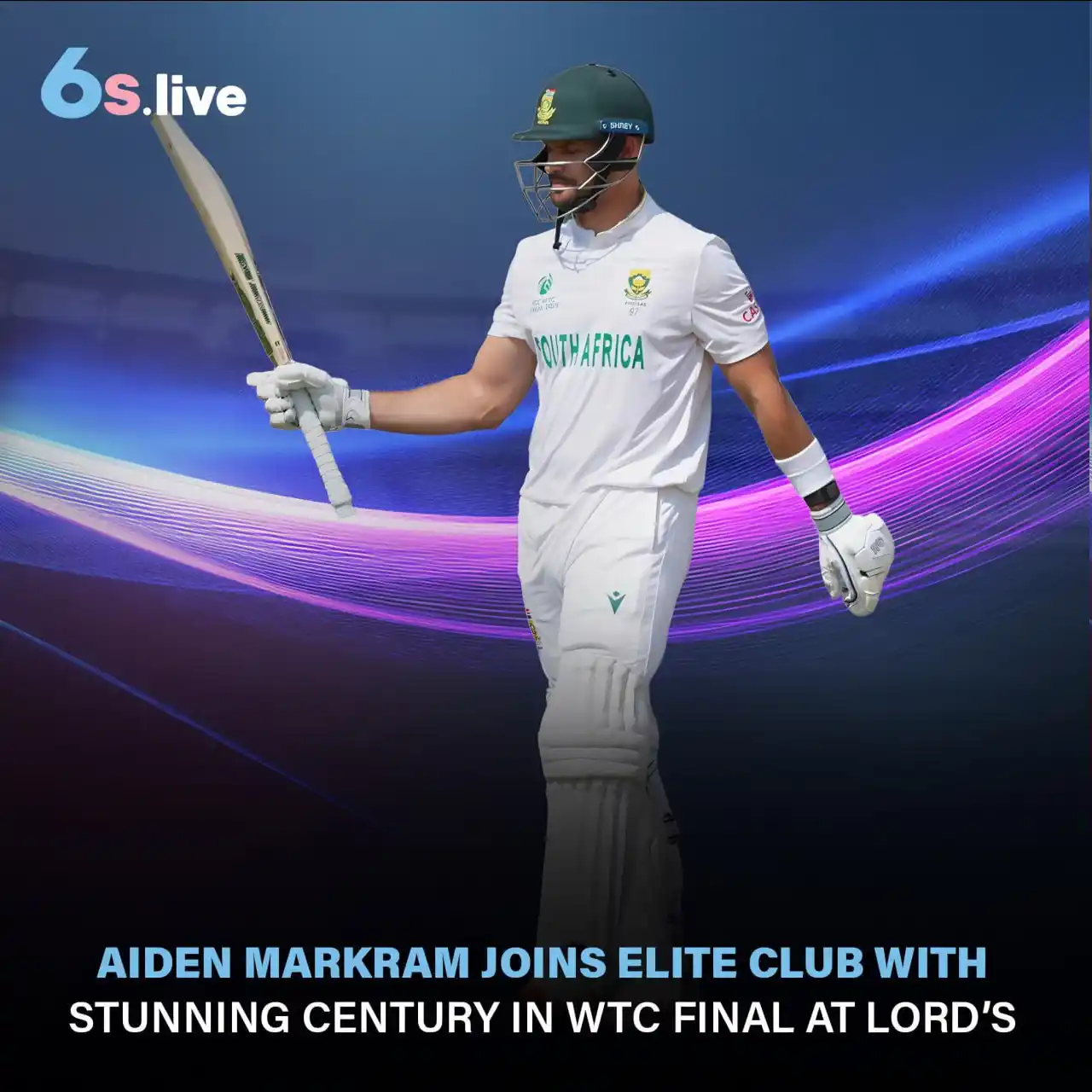Image from Six6s - India: 🏏🔥 Aiden Markram Makes History at Lord’s! 👑✨ 📜🎯After a first-inn...