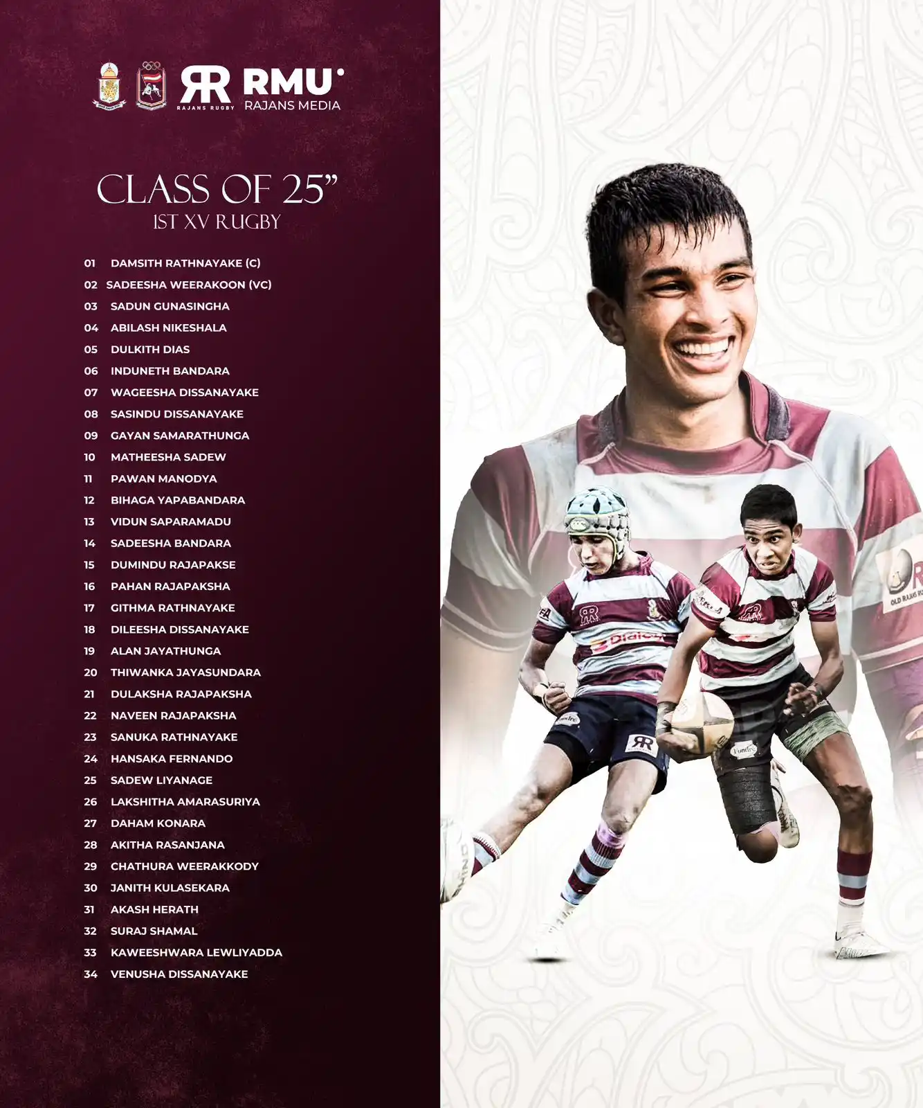 Image from Dharmaraja College: Dharmaraja college Rugby | Class of ‘25 Presenting the 1st XV Rugby ...