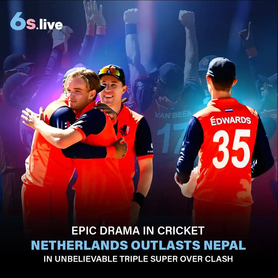 Image from Six6s - India: 💥 In a historic T20 encounter, the Netherlands defeated Nepal by two ...