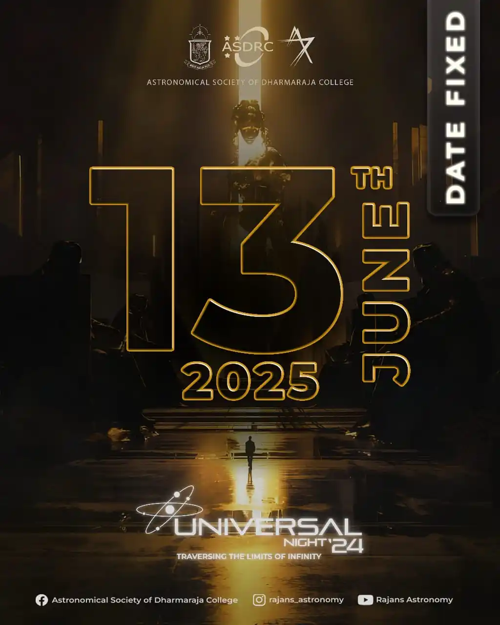 Image from Dharmaraja College: *The long wait is over.* The next chapter of the most unique astronom...