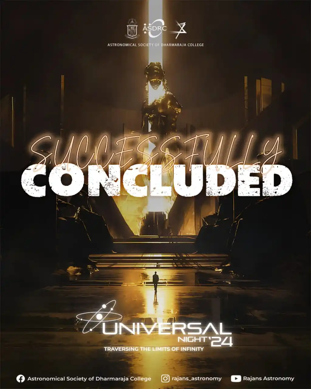 Image from Dharmaraja College: *Universal Night '24* _Traversing the limits of infinity_ The all-...
