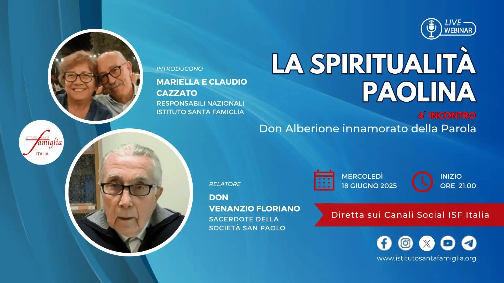 Image from Istituto Santa Famiglia Italia: ✨ L’Istituto Santa Famiglia ti invita al webinar “ *La Spiritualità Pa...