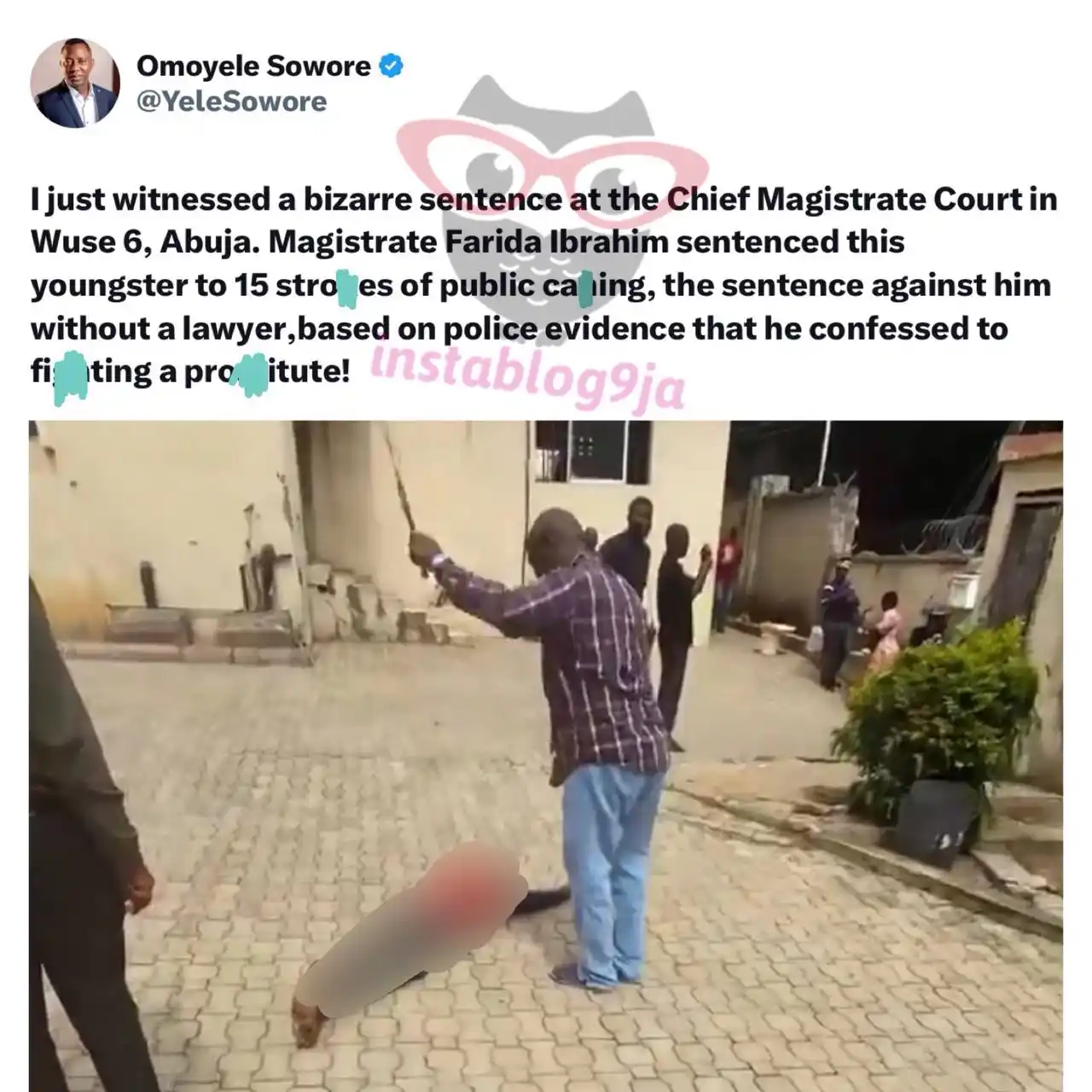 Image from Instablog9ja Network: Activist Sowore appalled after witnessing judge sentencing a young man...