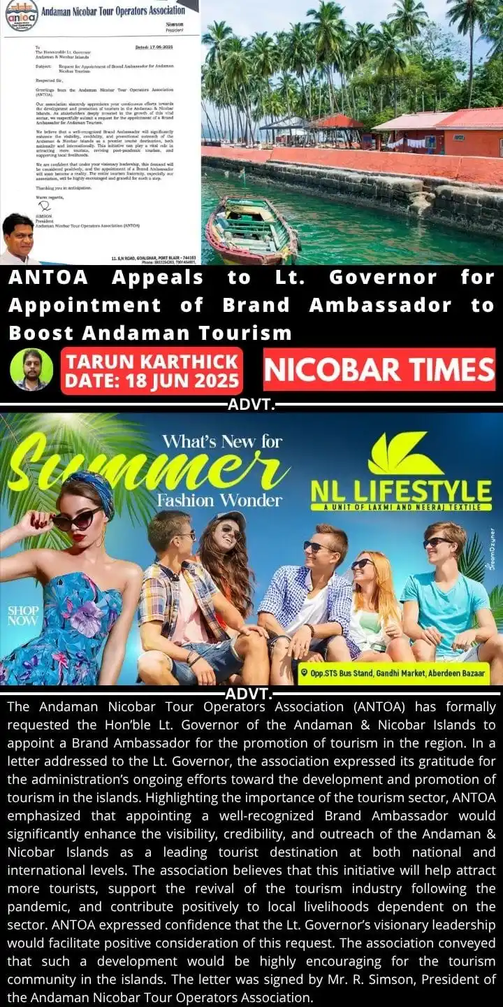 Image from Nicobar Times: *ANTOA Appeals to Lt. Governor for Appointment of Brand Ambassador to ...