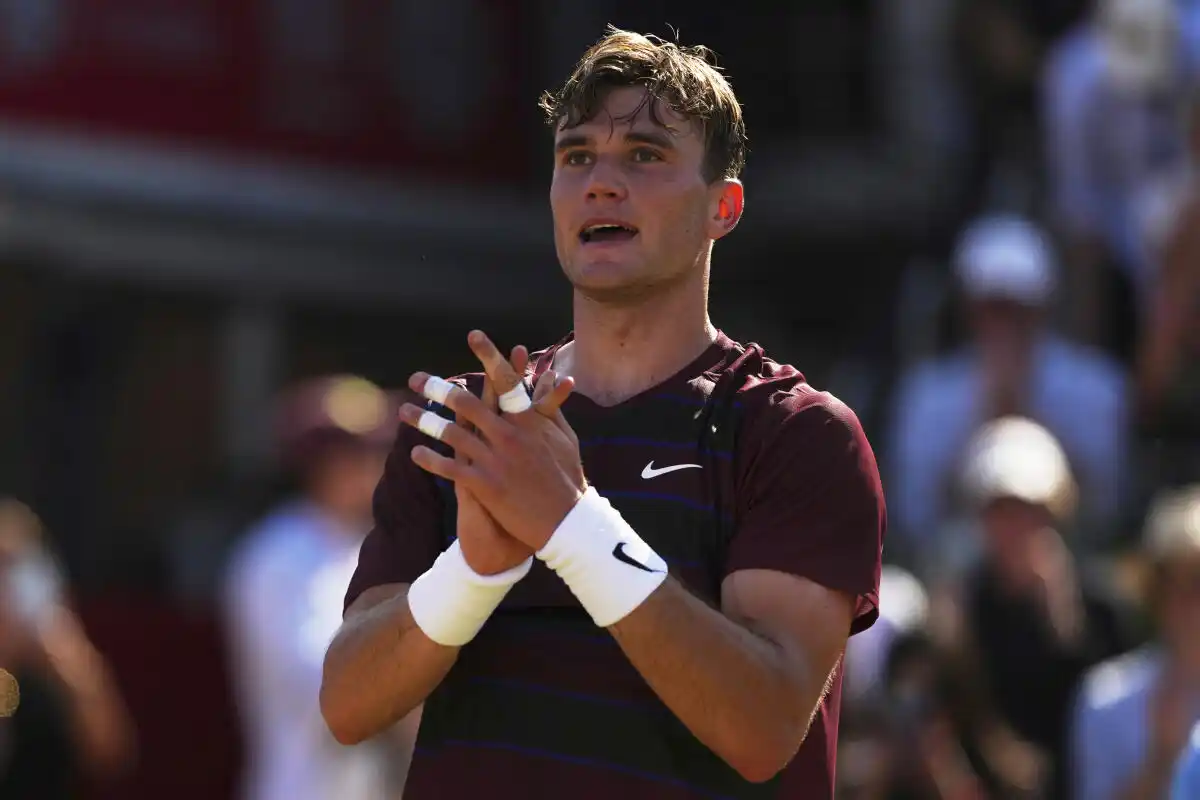 Image from Sportstar: British No. 1 Jack Draper survived a scare to reach the Queen’s Club q...