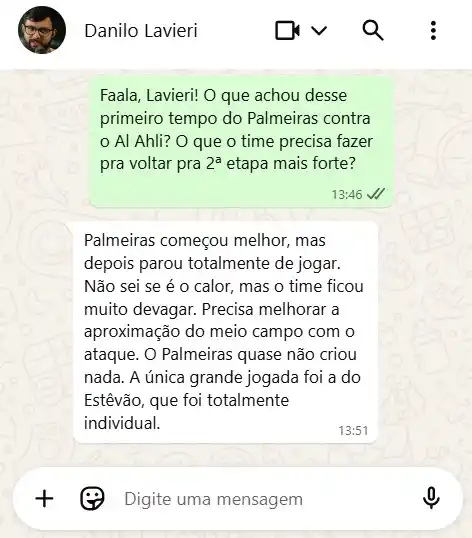 Image from UOL | Palmeiras Agora: *🗣️ Faala, Lavieri!!!* *O Danilo Lavieri analisou o 1º tempo do Verd...