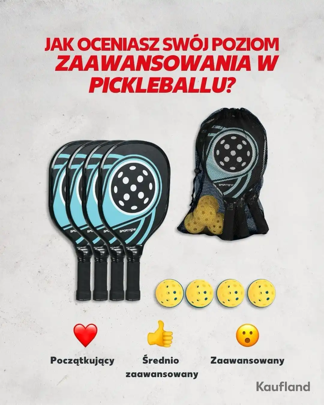 Image from Kaufland Polska: Fani pickleballa, uwaga! 🏓 Jak oceniacie wasze umiejętności? Dajcie z...