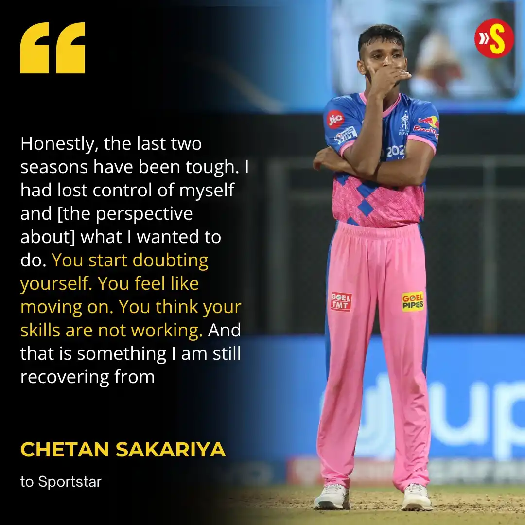 Image from Sportstar: In 2021, Chetan Sakariya was IPL’s latest wonderkid. However, in 2024...