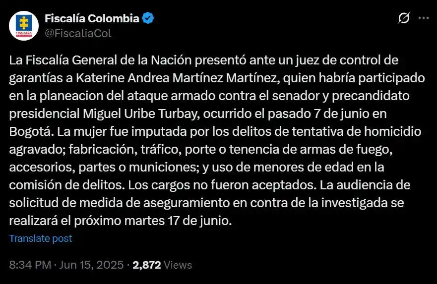 Image from Noticias de Venezuela: Martínez fue imputada por los delitos de tentativa de homicidio agrava...